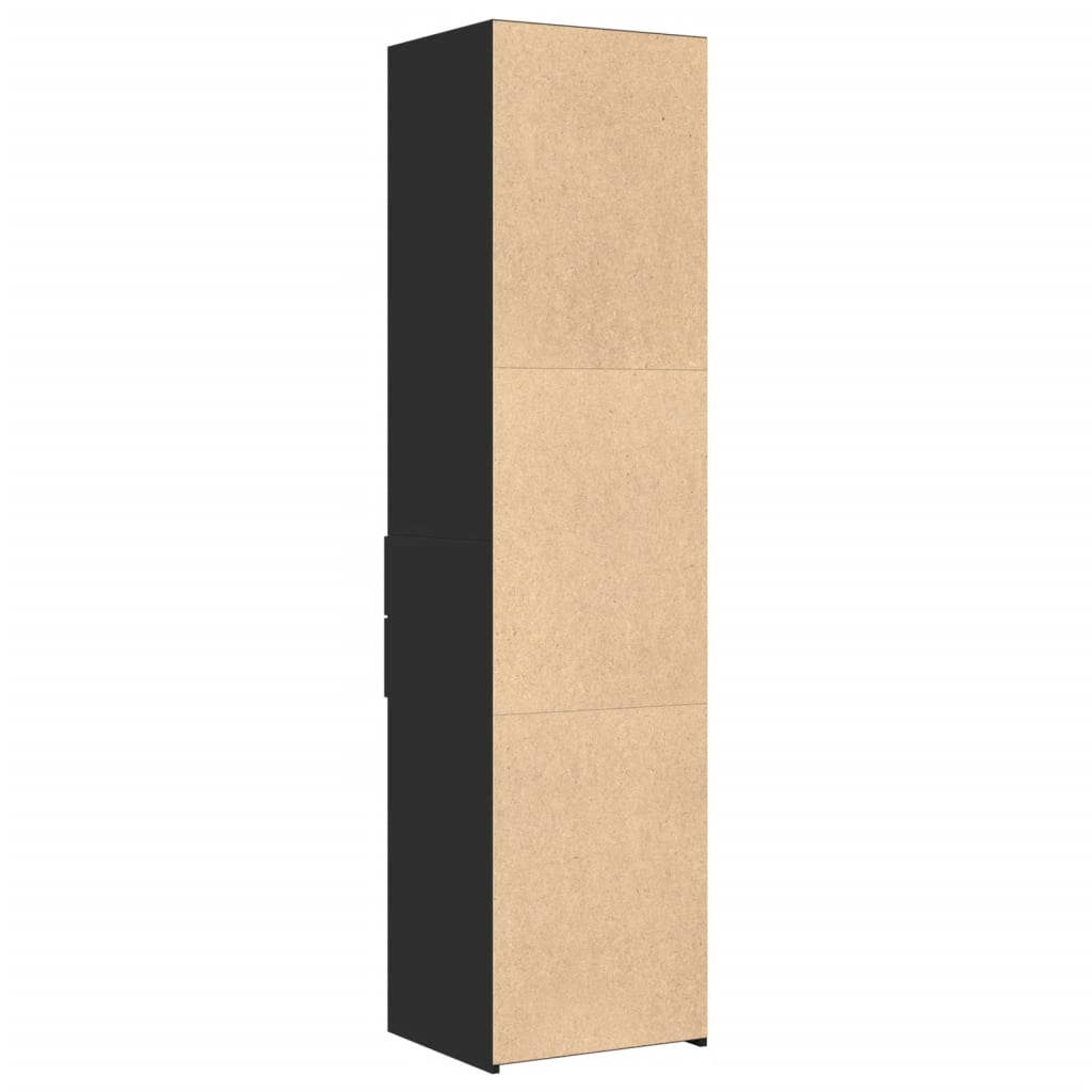 vidaXL Dulap înalt, negru, 45x42,5x185 cm, lemn compozit
