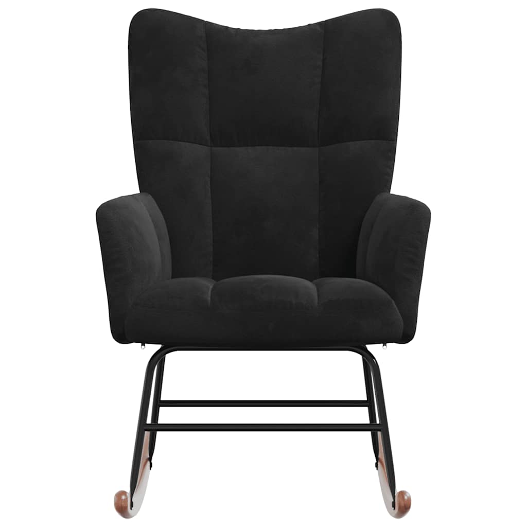 vidaXL Scaun balansoar, negru, catifea