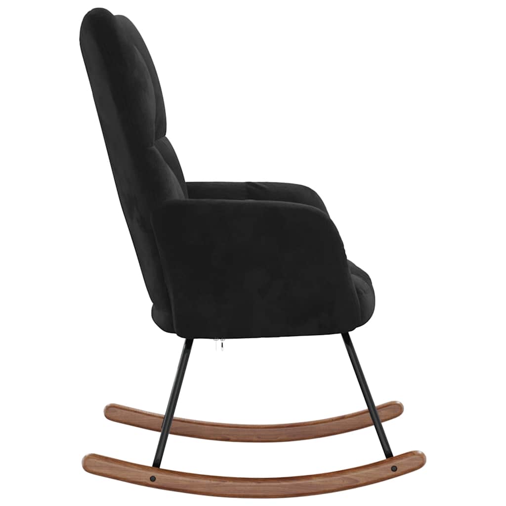 vidaXL Scaun balansoar, negru, catifea
