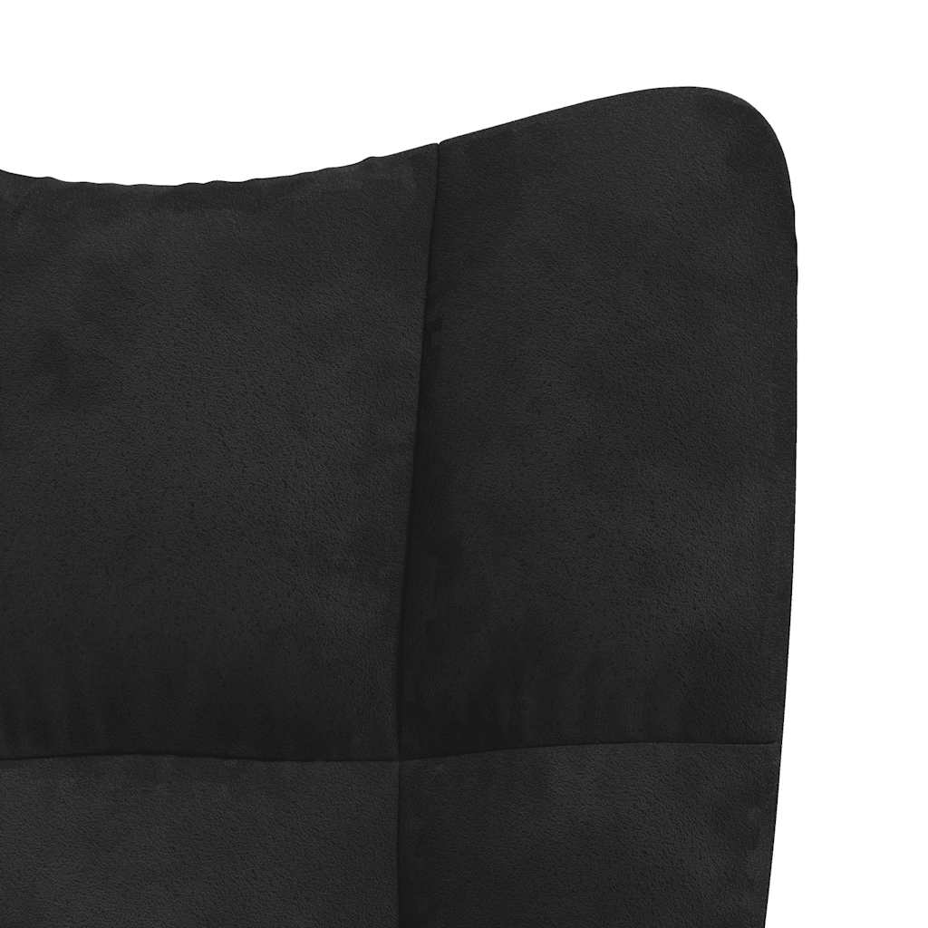 vidaXL Scaun balansoar, negru, catifea