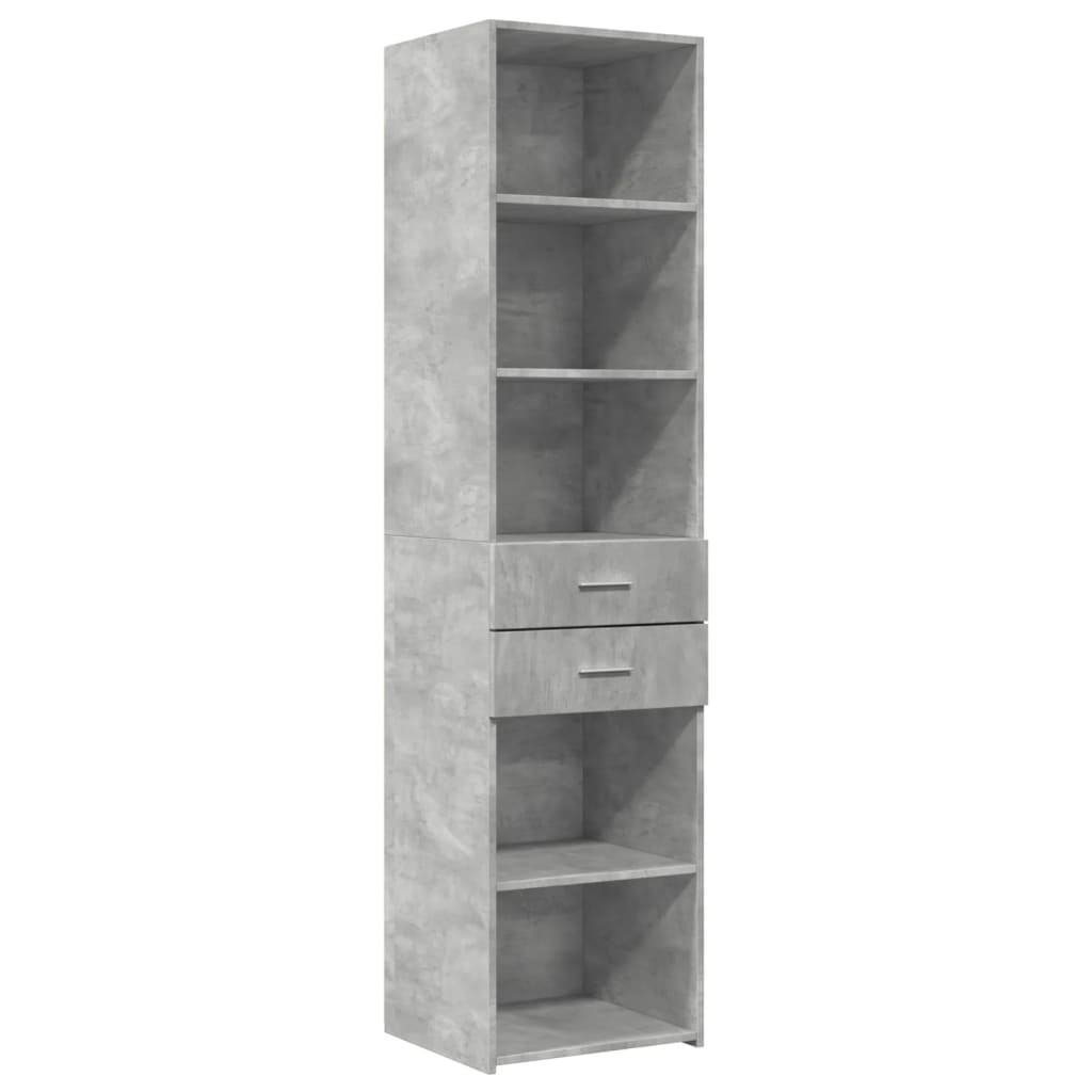 vidaXL Dulap înalt, gri beton, 45x42,5x185 cm, lemn compozit