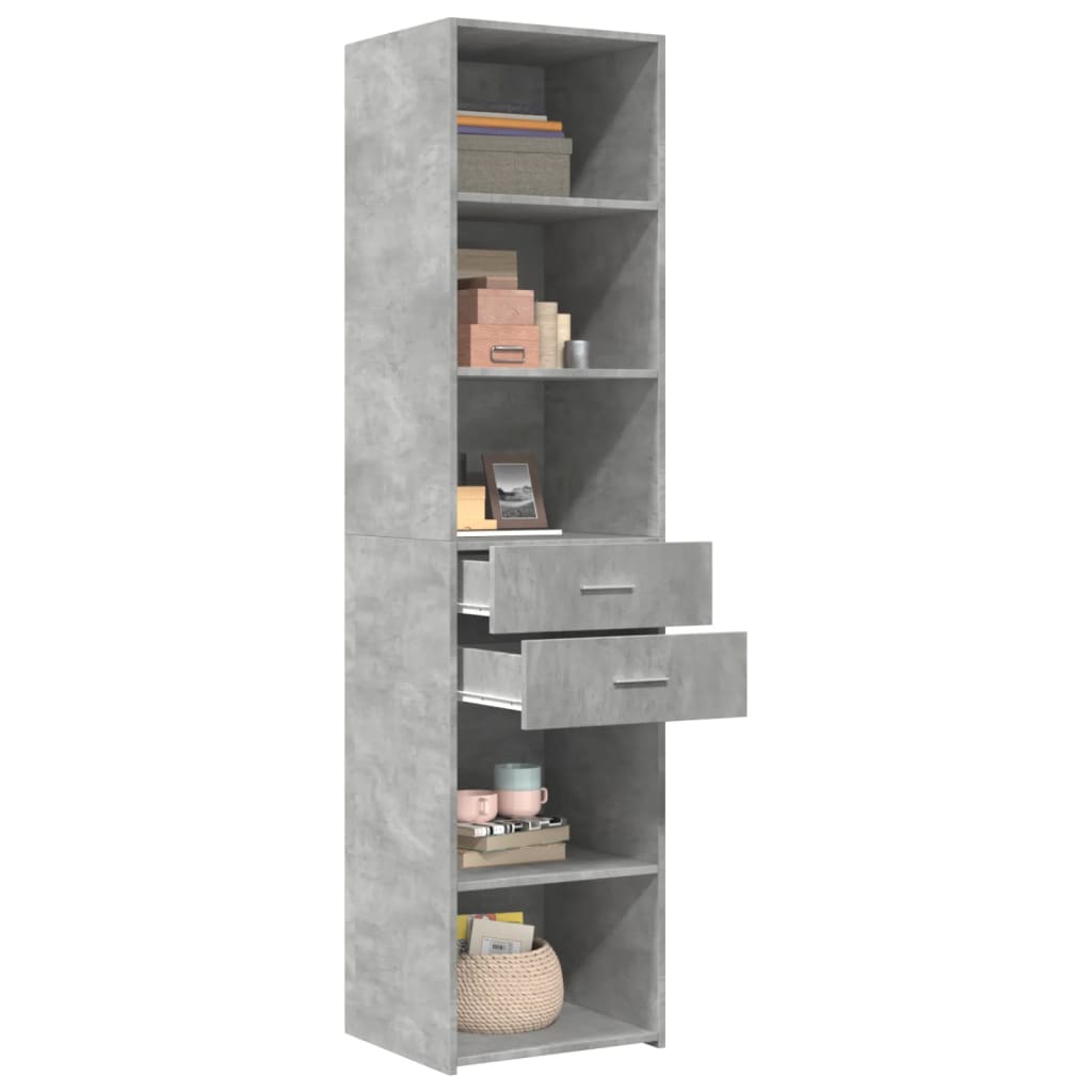 vidaXL Dulap înalt, gri beton, 45x42,5x185 cm, lemn compozit