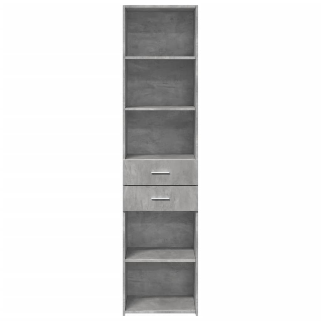 vidaXL Dulap înalt, gri beton, 45x42,5x185 cm, lemn compozit