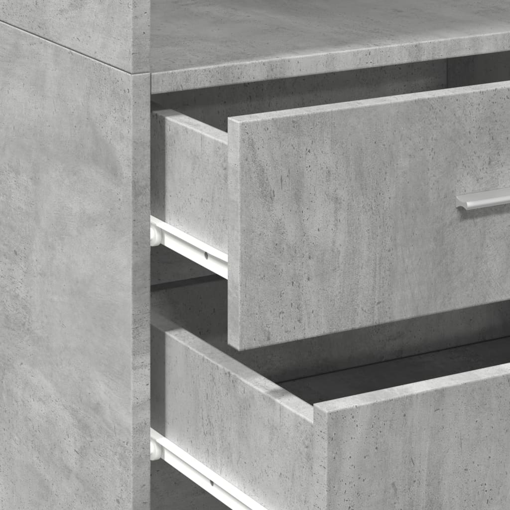 vidaXL Dulap înalt, gri beton, 45x42,5x185 cm, lemn compozit