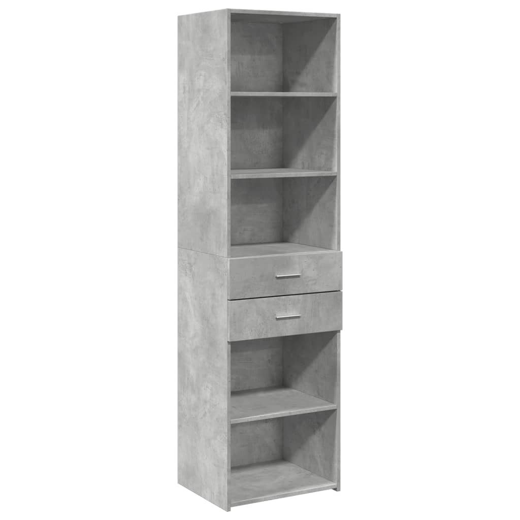 vidaXL Dulap înalt, gri beton, 50x42,5x185 cm, lemn prelucrat