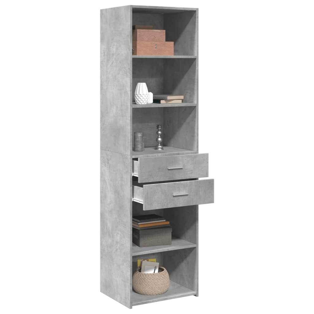 vidaXL Dulap înalt, gri beton, 50x42,5x185 cm, lemn prelucrat
