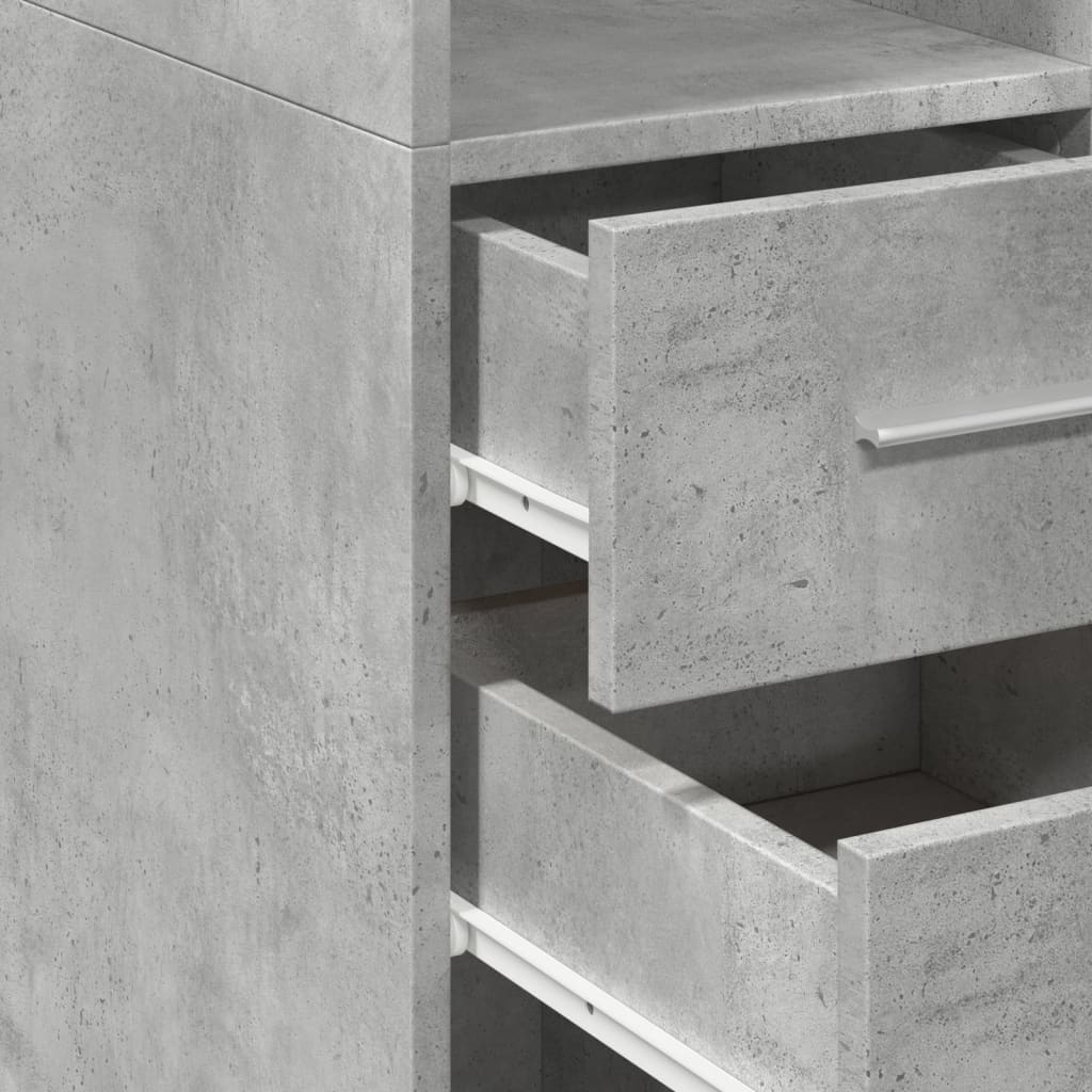 vidaXL Dulap înalt, gri beton, 50x42,5x185 cm, lemn prelucrat
