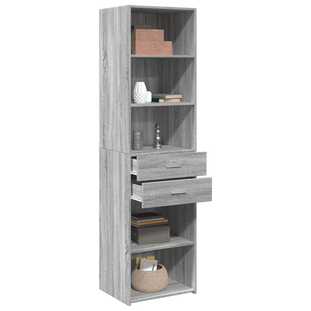 vidaXL Dulap înalt, gri sonoma, 50x42,5x185 cm, lemn prelucrat