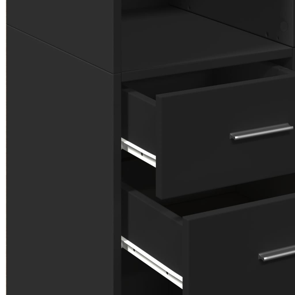 vidaXL Dulap înalt, negru, 70x42,5x185 cm, lemn prelucrat