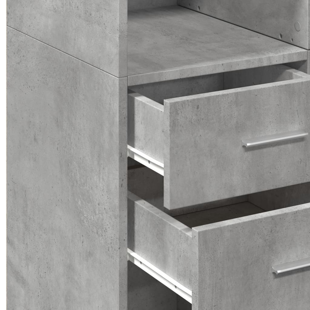 vidaXL Dulap înalt, gri beton, 70x42,5x185 cm, lemn prelucrat