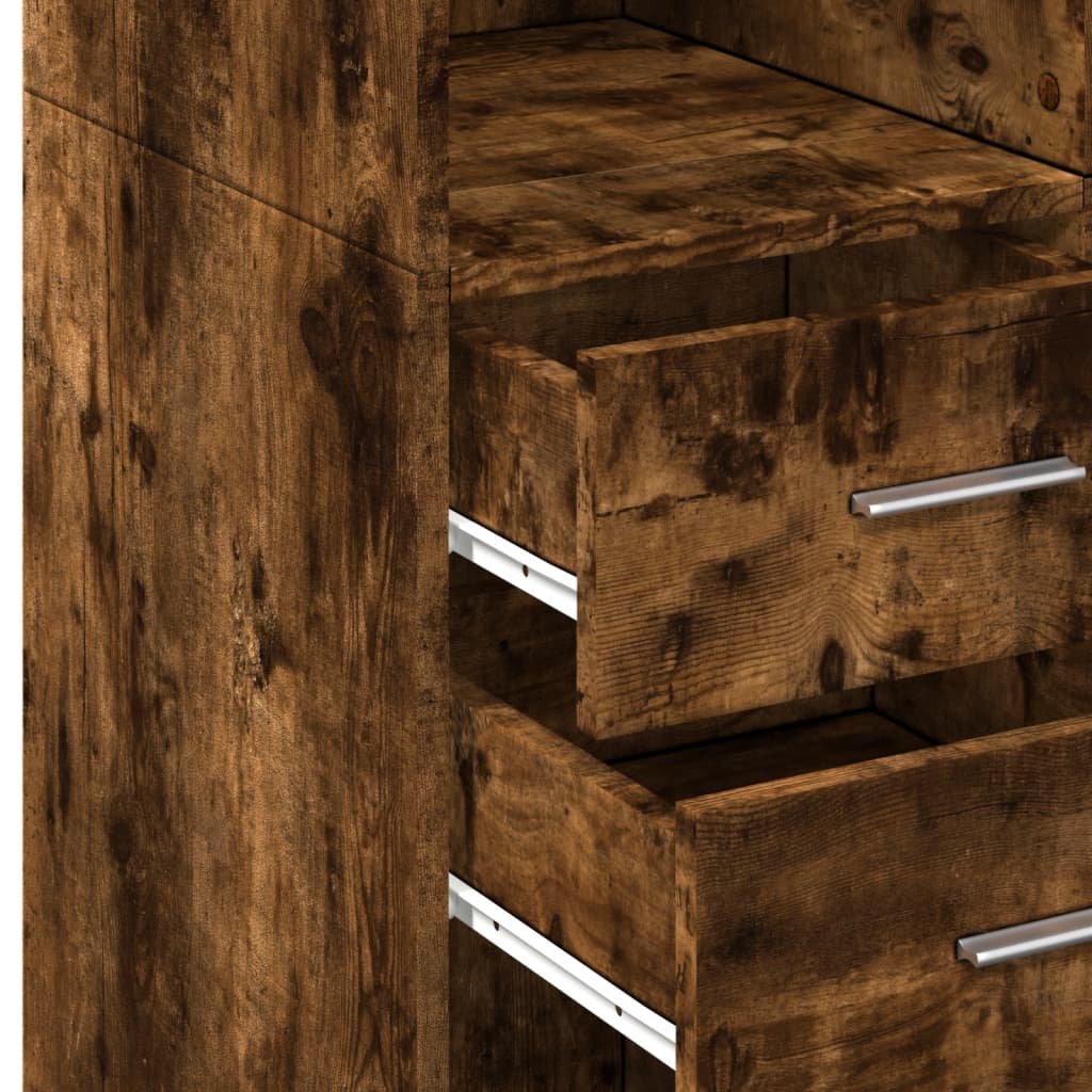 vidaXL Dulap înalt, stejar fumuriu, 70x42,5x185 cm, lemn prelucrat vidaXL Dulap înalt, stejar fumuriu, 70x42,5x185 cm, lemn prelucrat