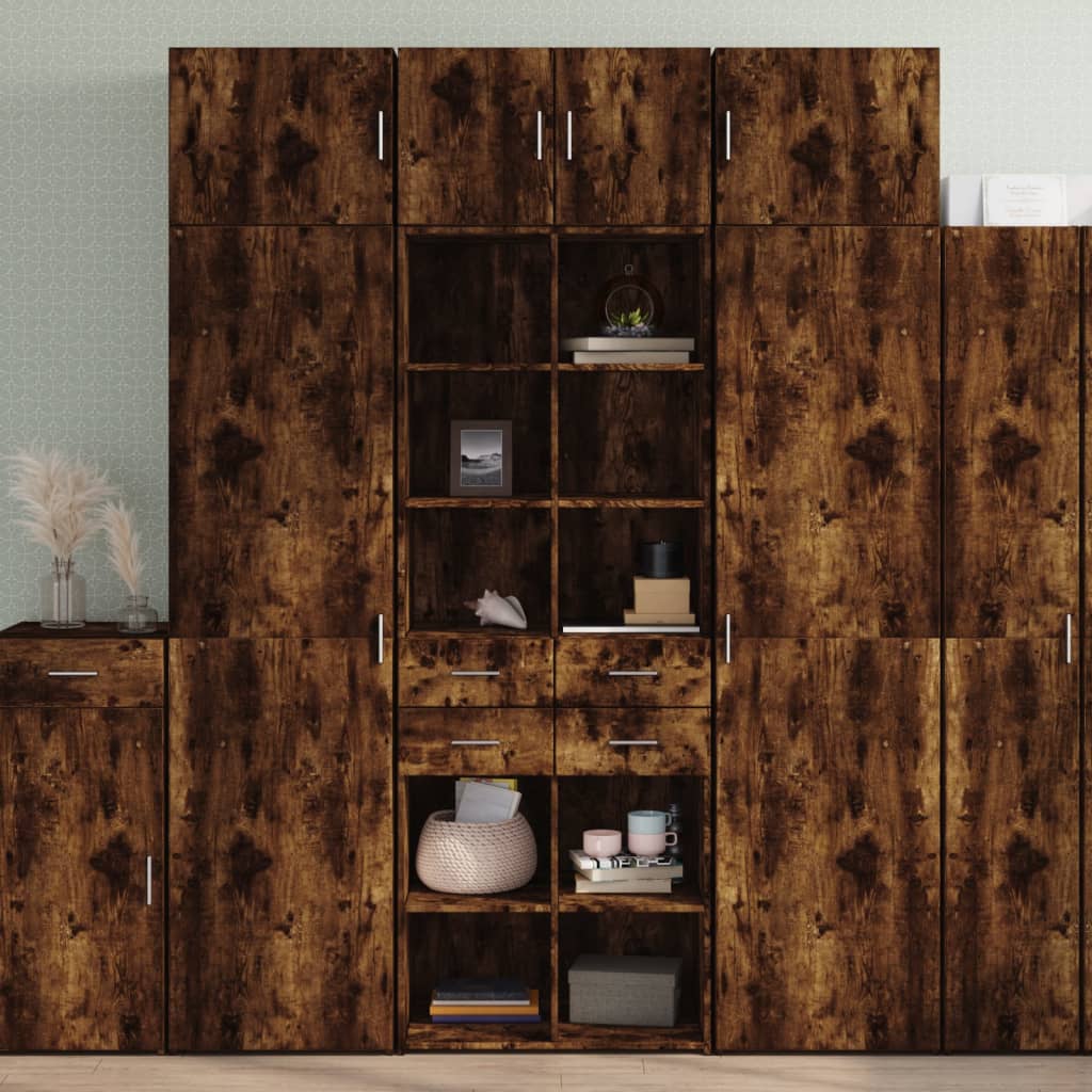 vidaXL Dulap înalt, stejar fumuriu, 70x42,5x185 cm, lemn prelucrat vidaXL Dulap înalt, stejar fumuriu, 70x42,5x185 cm, lemn prelucrat