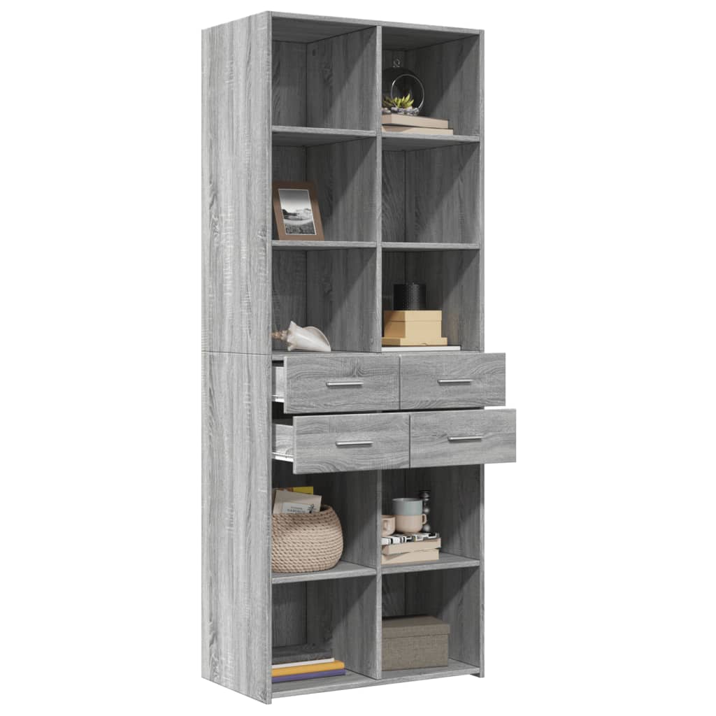 vidaXL Dulap înalt, gri sonoma, 70x42,5x185 cm, lemn prelucrat