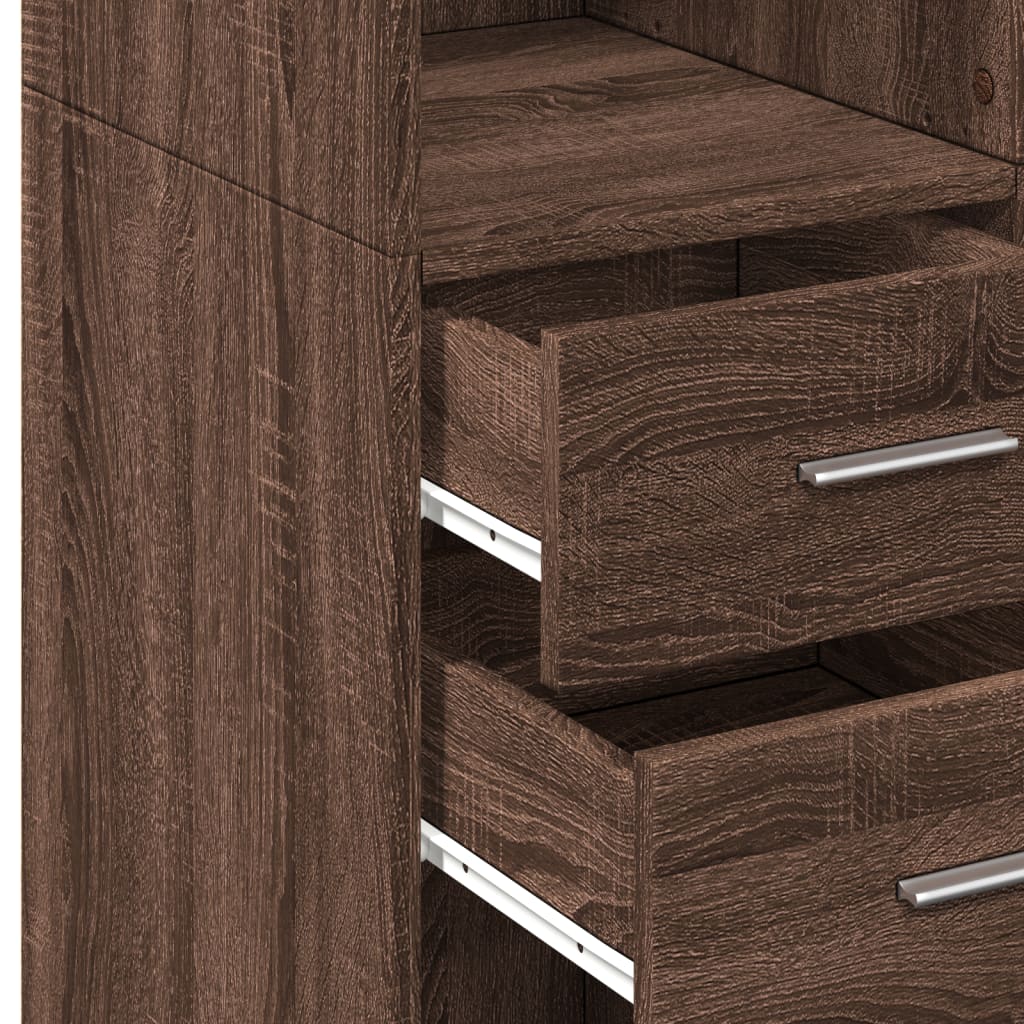 vidaXL Dulap înalt, stejar maro, 70x42,5x185 cm, lemn prelucrat