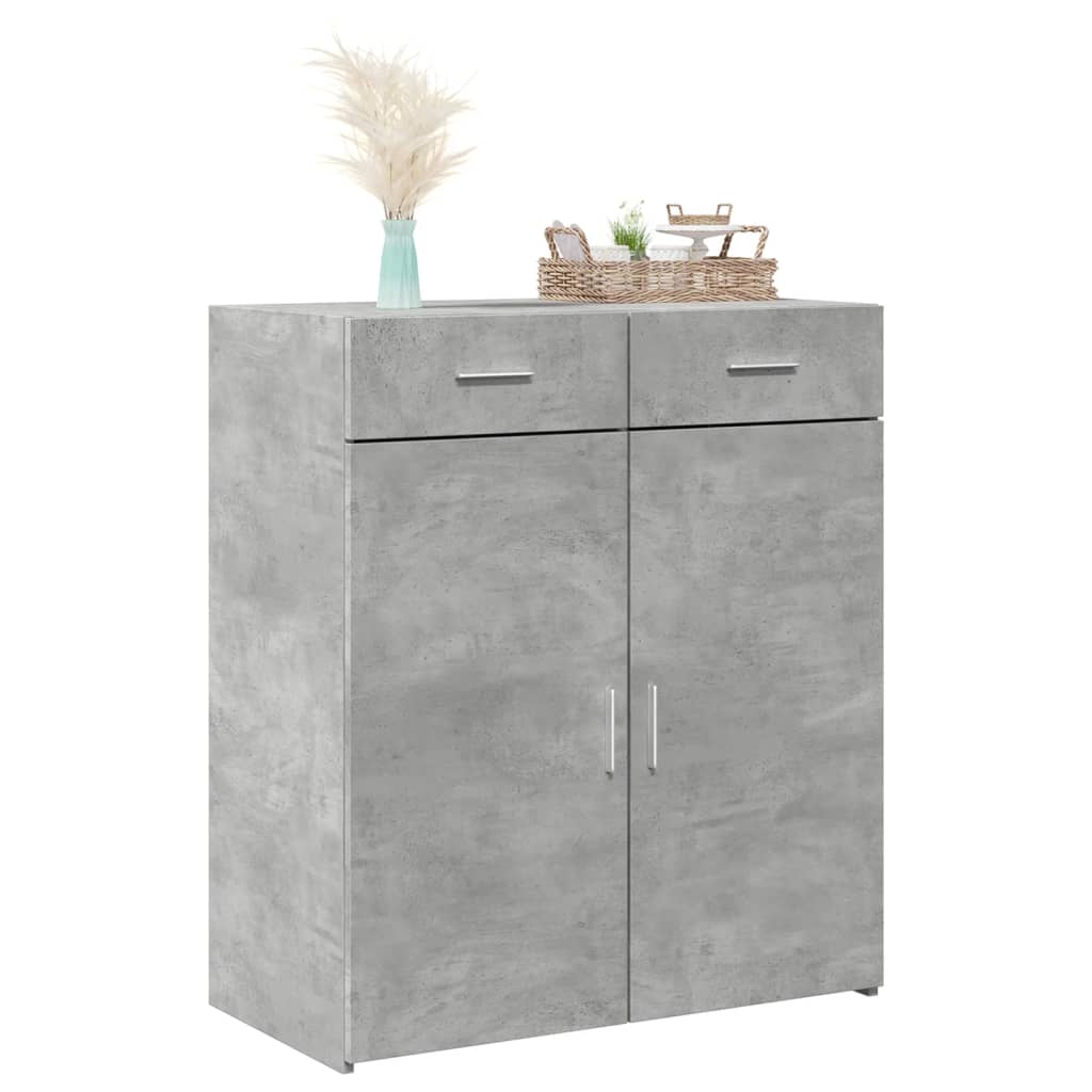 vidaXL Dulap, gri beton, 80x42,5x93 cm, lemn prelucrat vidaXL Dulap, gri beton, 80x42,5x93 cm, lemn prelucrat