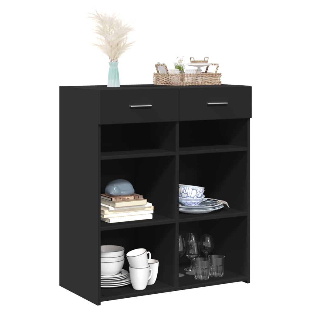 vidaXL Dulap, negru, 80x42,5x93 cm, lemn prelucrat