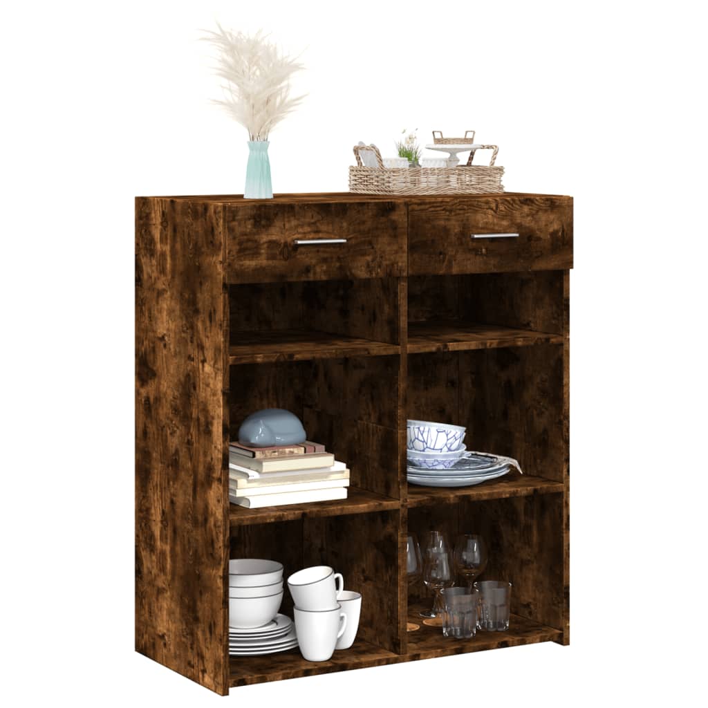 vidaXL Dulap, stejar fumuriu, 80x42,5x93 cm, lemn prelucrat