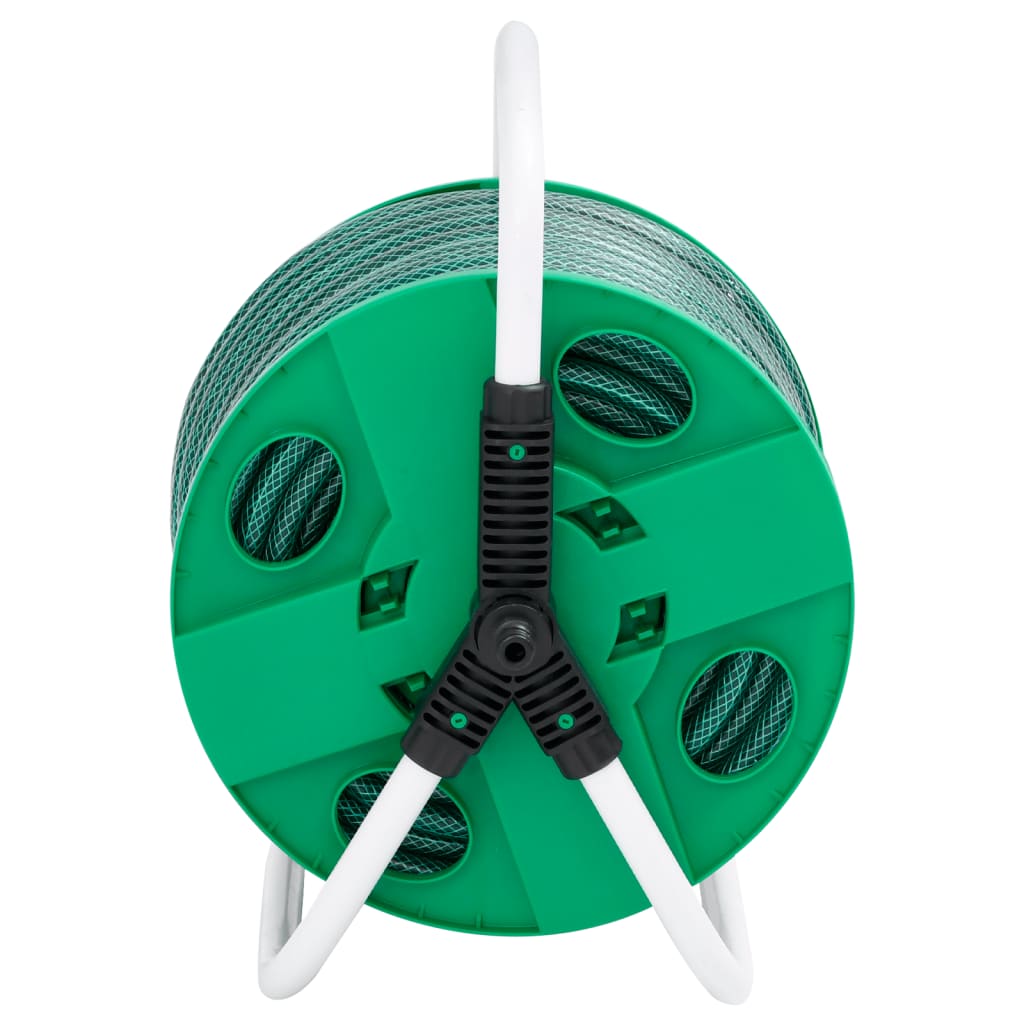 vidaXL Tambur pentru furtun autonom, verde, cu furtun PVC de 30 m vidaXL Tambur pentru furtun autonom, verde, cu furtun PVC de 30 m
