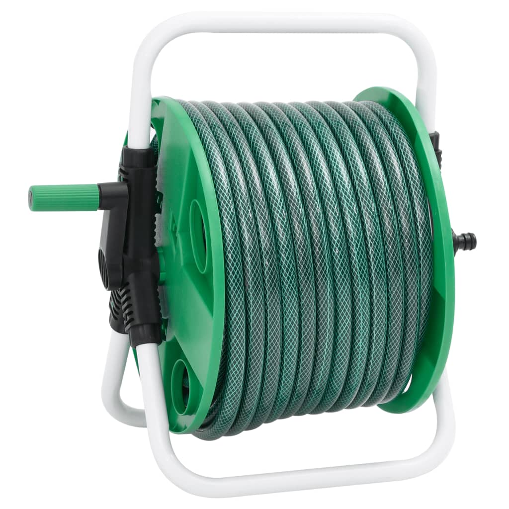 vidaXL Tambur pentru furtun autonom, verde, cu furtun PVC de 30 m vidaXL Tambur pentru furtun autonom, verde, cu furtun PVC de 30 m