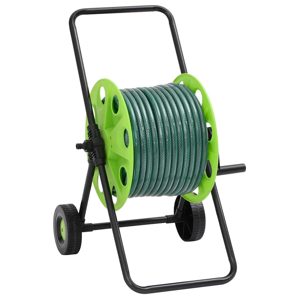 vidaXL Cărucior tambur furtun verde set racorduri furtun 0,75" 30m PVC
