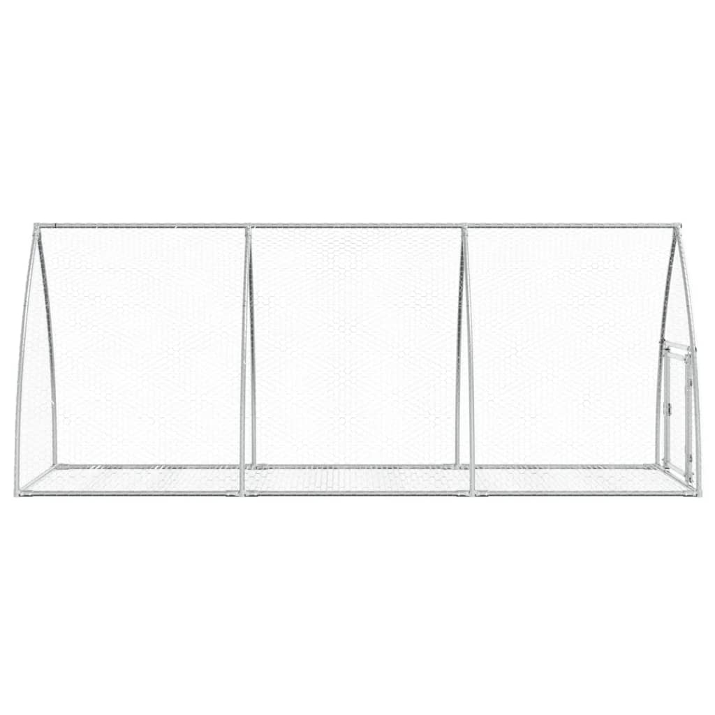vidaXL Cușcă de iepuri, argintiu, 300x105x120 cm, oțel galvanizat