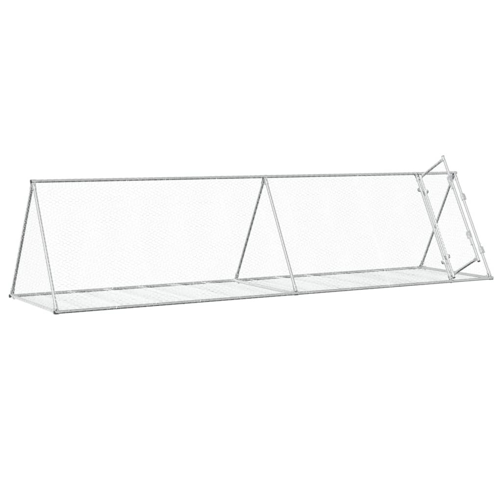 vidaXL Cușcă de iepuri, argintiu, 400x105x91 cm, oțel galvanizat vidaXL Cușcă de iepuri, argintiu, 400x105x91 cm, oțel galvanizat