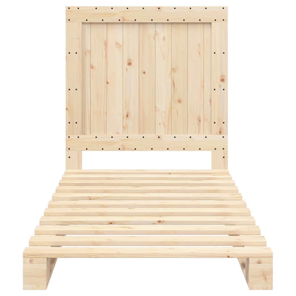 vidaXL Cadru de pat cu tăblie, 90x200 cm, lemn masiv de pin vidaXL Cadru de pat cu tăblie, 90x200 cm, lemn masiv de pin