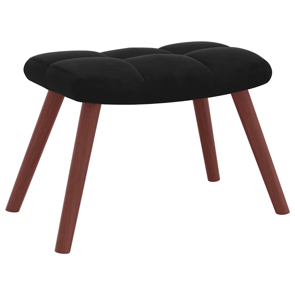 vidaXL Scaun balansoar cu taburet, negru, catifea vidaXL Scaun balansoar cu taburet, negru, catifea