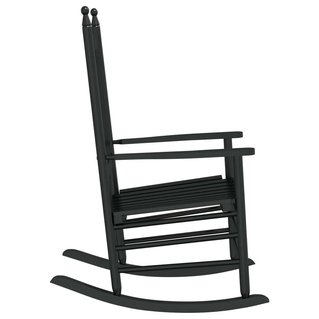 vidaXL Scaune balansoare, șezut curbat, 2 buc., negru, lemn masiv plop vidaXL Scaune balansoare, șezut curbat, 2 buc., negru, lemn masiv plop