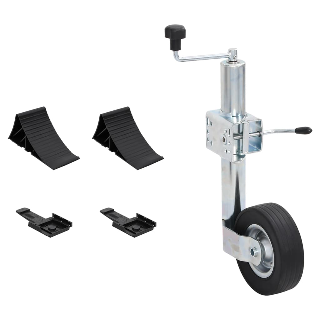 vidaXL Cric roată de remorcă 60 mm cu 1 clemă despicată/pene de roată vidaXL Cric roată de remorcă 60 mm cu 1 clemă despicată/pene de roată
