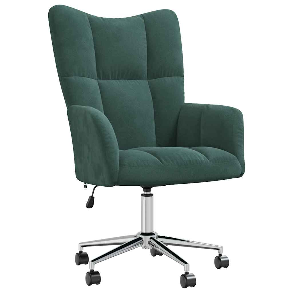 vidaXL Scaun de relaxare, verde închis, catifea vidaXL Scaun de relaxare, verde închis, catifea