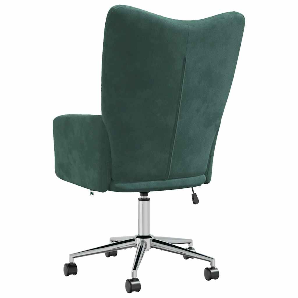 vidaXL Scaun de relaxare, verde închis, catifea vidaXL Scaun de relaxare, verde închis, catifea
