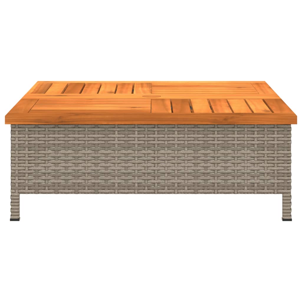 vidaXL Masă de grădină, gri, 70x70x25 cm, poliratan și lemn acacia vidaXL Masă de grădină, gri, 70x70x25 cm, poliratan și lemn acacia