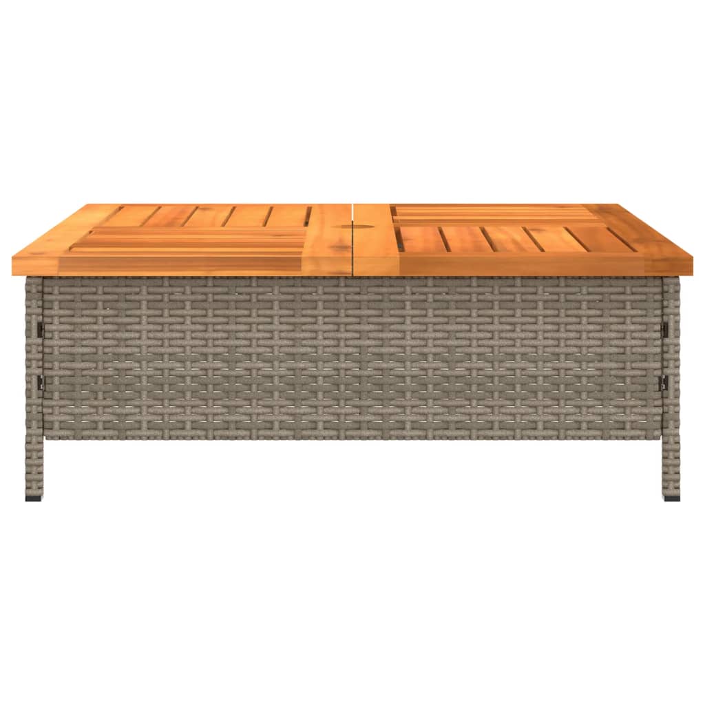 vidaXL Masă de grădină, gri, 70x70x25 cm, poliratan și lemn acacia vidaXL Masă de grădină, gri, 70x70x25 cm, poliratan și lemn acacia