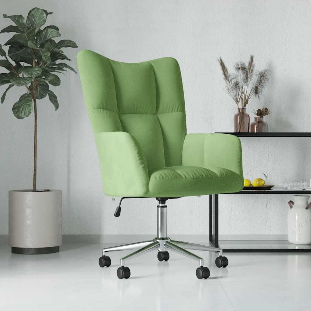 vidaXL Scaun de relaxare, verde deschis, catifea vidaXL Scaun de relaxare, verde deschis, catifea