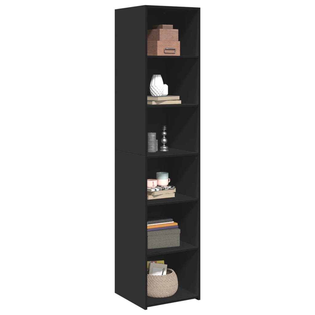 vidaXL Dulap înalt, negru, 40x41x185 cm, lemn prelucrat