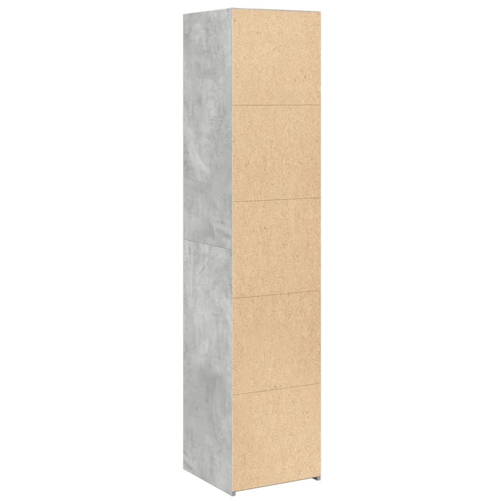 vidaXL Dulap înalt, gri beton, 40x41x185 cm, lemn prelucrat