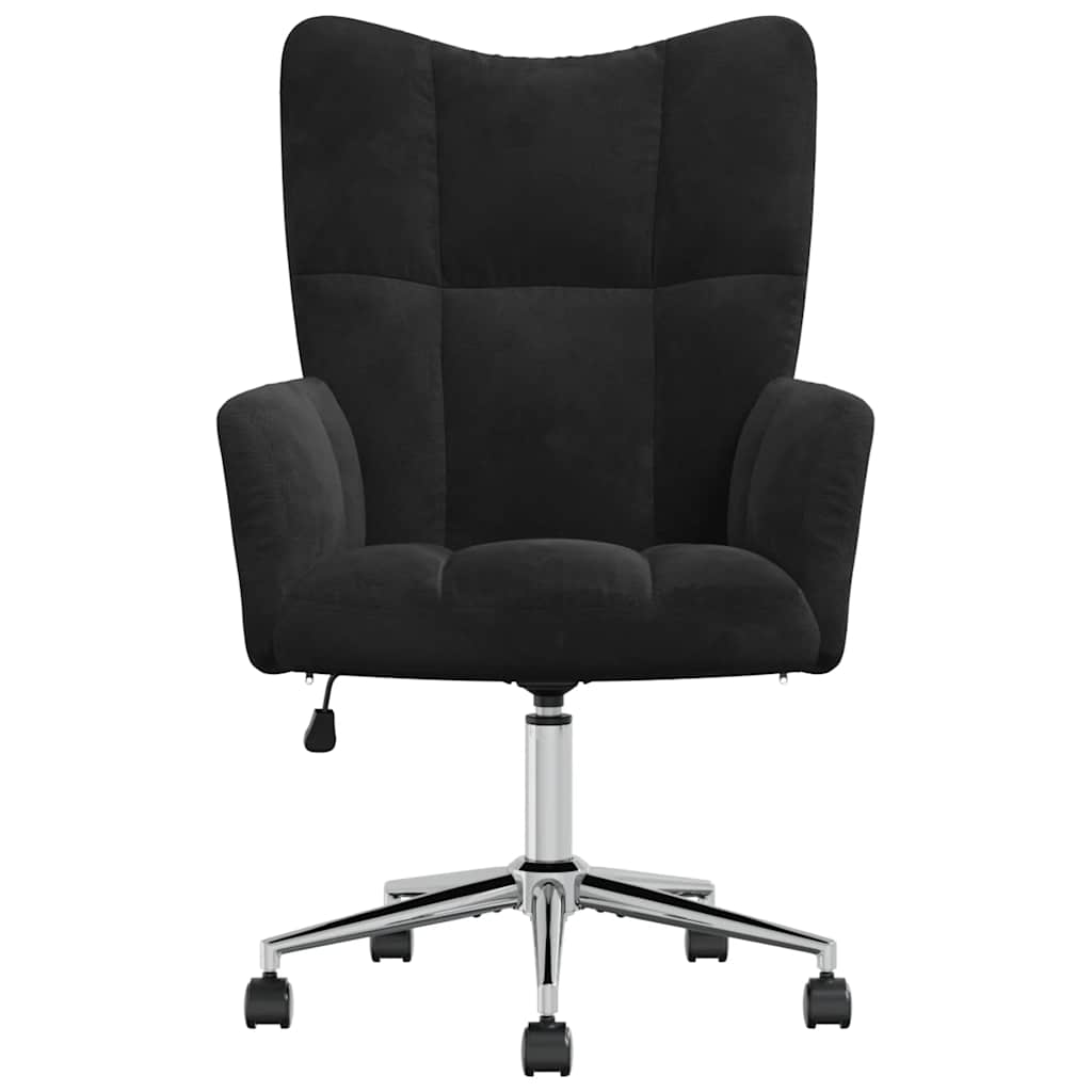 vidaXL Scaun de relaxare, negru, catifea