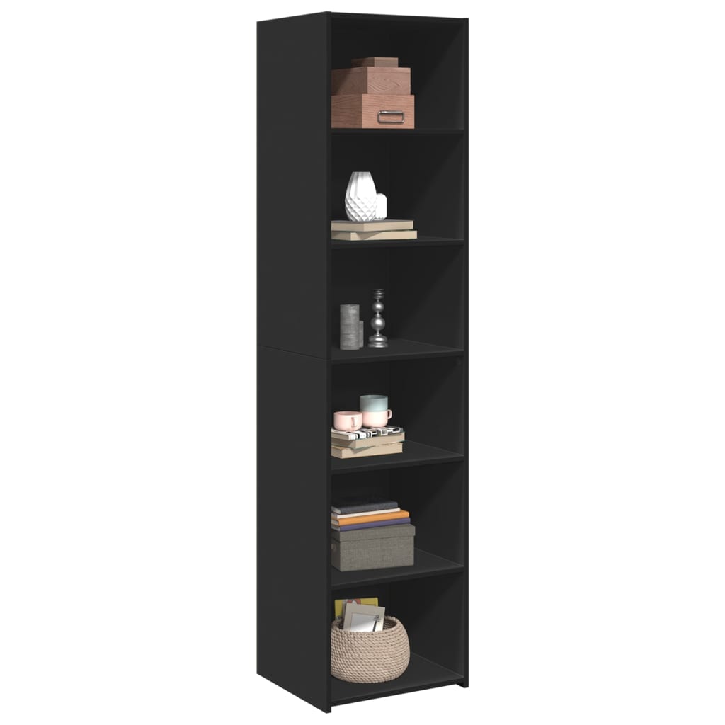 vidaXL Dulap înalt, negru, 45x41x185 cm, lemn prelucrat