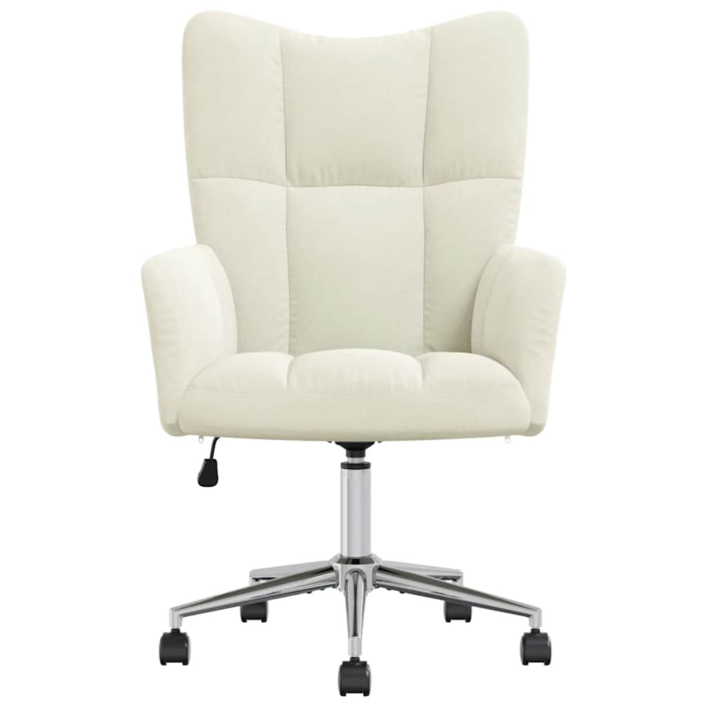 vidaXL Scaun de relaxare, alb crem, catifea