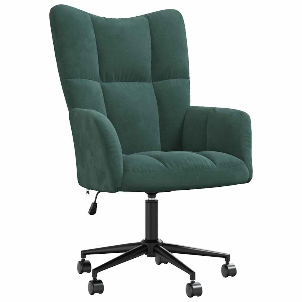 vidaXL Scaun de relaxare, verde închis, catifea