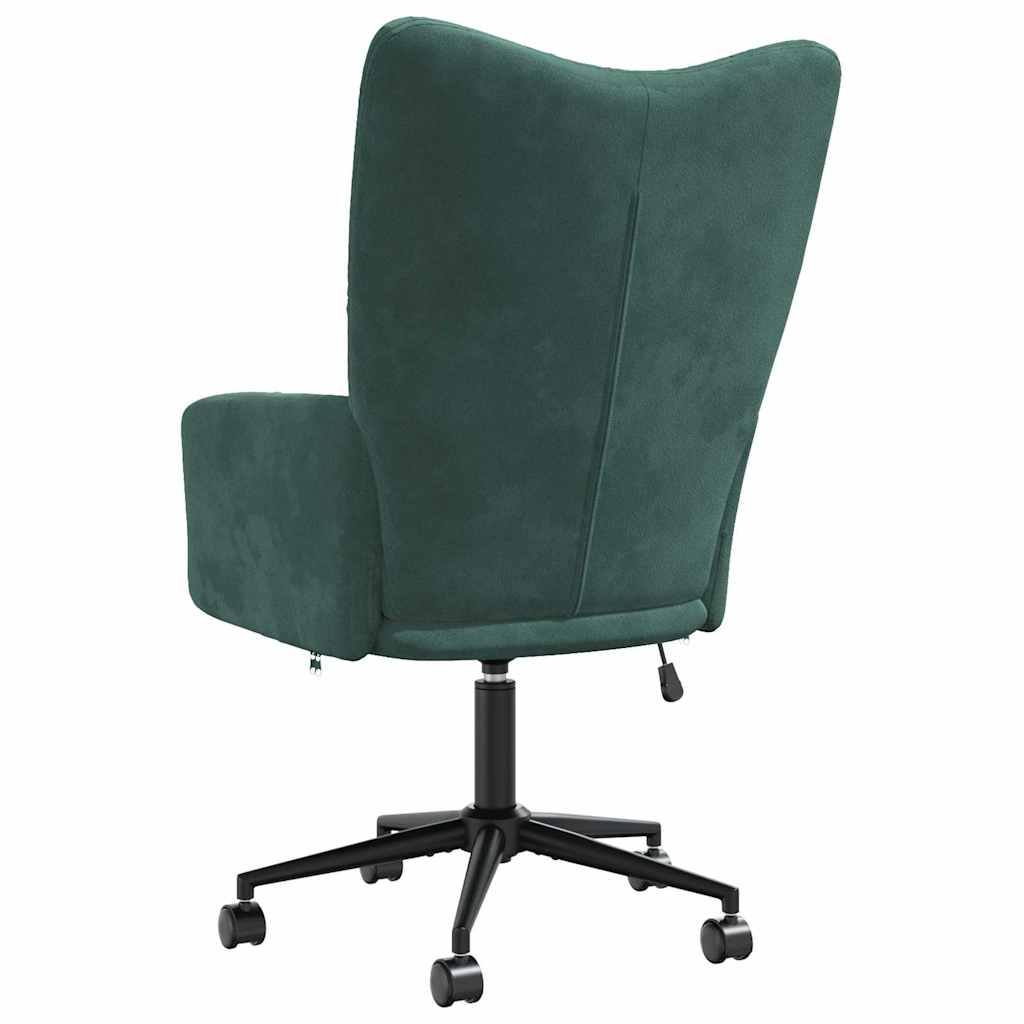 vidaXL Scaun de relaxare, verde închis, catifea
