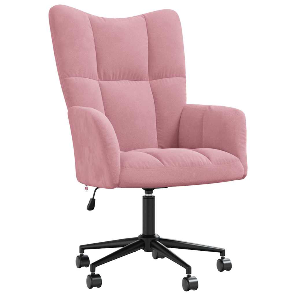 vidaXL Scaun de relaxare, roz, catifea vidaXL Scaun de relaxare, roz, catifea
