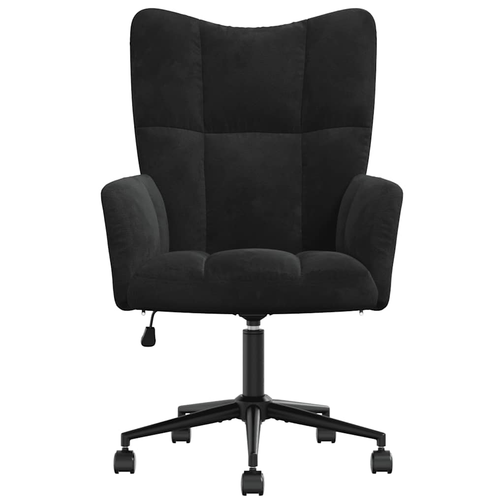 vidaXL Scaun de relaxare, negru, catifea vidaXL Scaun de relaxare, negru, catifea
