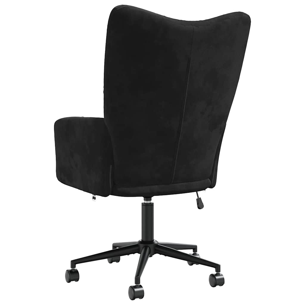 vidaXL Scaun de relaxare, negru, catifea vidaXL Scaun de relaxare, negru, catifea