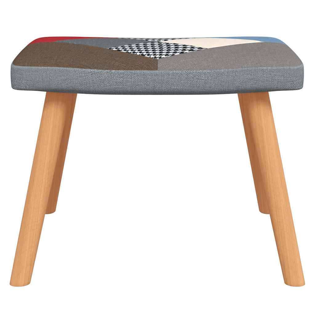 vidaXL Scaun de relaxare cu taburet, textil, petice