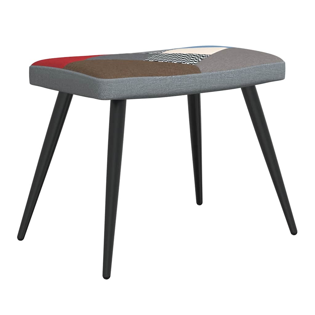 vidaXL Scaun de relaxare cu taburet, textil, petice