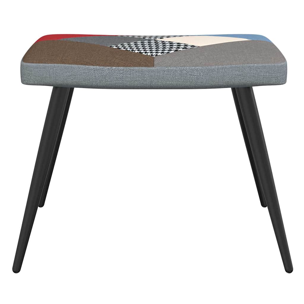 vidaXL Scaun de relaxare cu taburet, textil, petice