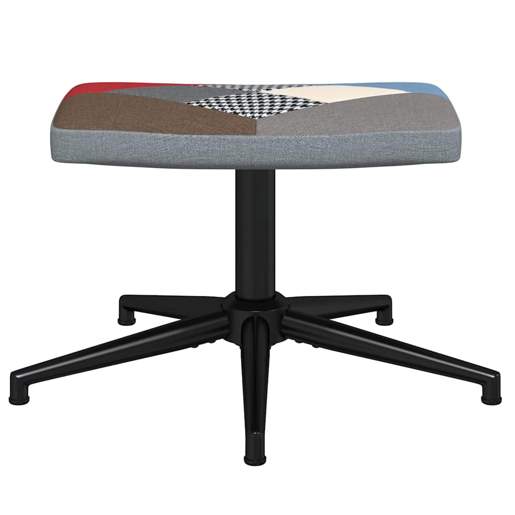 vidaXL Scaun de relaxare cu taburet, textil, petice
