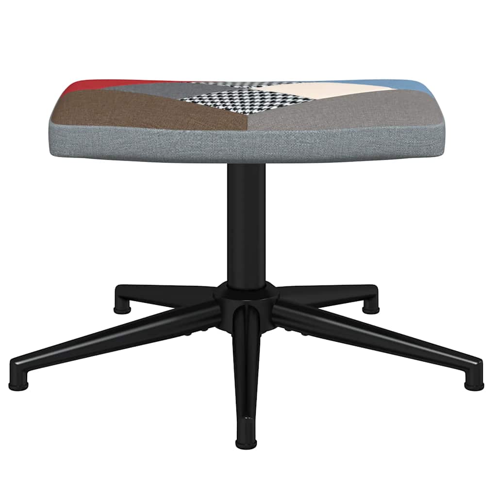 vidaXL Scaun de relaxare cu taburet, textil, petice